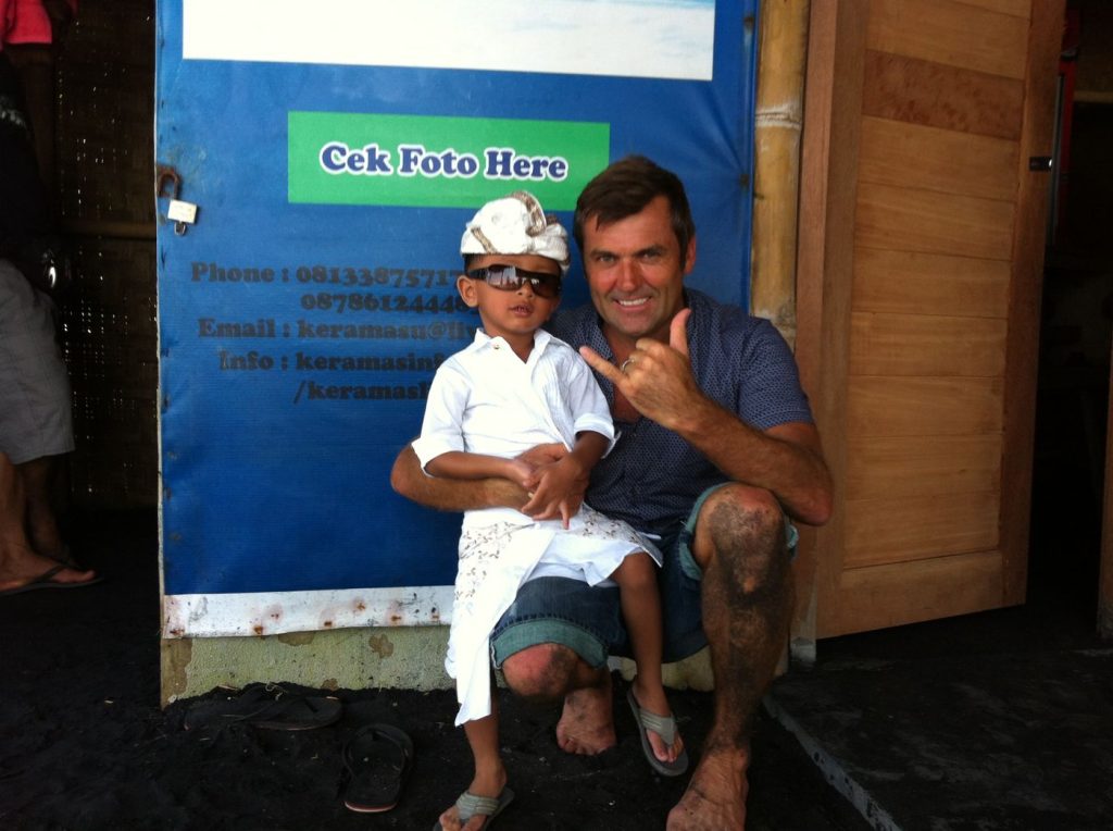Tony Cannon with his namesake Anthony Cannon Gusti, grandson of one of the six Keramas brothers, born the day the land lease was signed